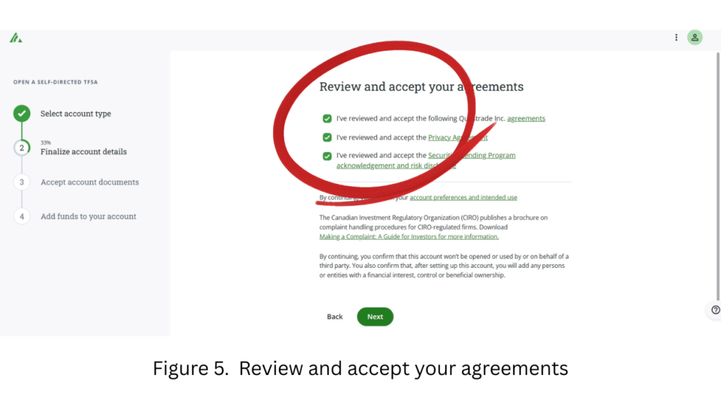 Review and accept the agreements